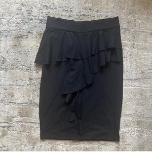 Elegant Black Ruffle Skirt
